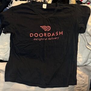 DoorDash Black Logo Tee - Women's V-Neck